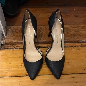 Jessica Simpson Black Textured Heels